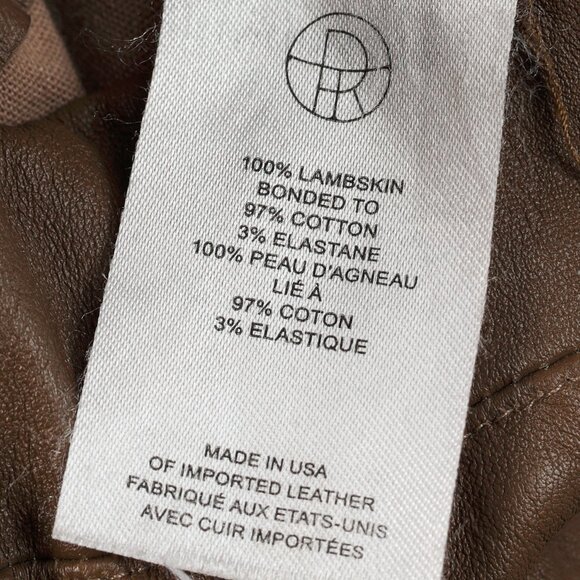 The Row Brown Leather Pull-On Skinny Pants - Picture 7 of 8